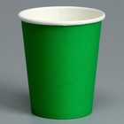 Стакан одноразовый бумажный, однотонный, цвет зеленый, 250 мл, 50 шт - фото 9028561
