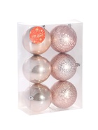 Ёлочные игрушки «Чары волшебства», шары новогодние, d=7.5 см, набор 6 шт., пудровый - Фото 5
