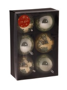 Ёлочные игрушки «Ажур», шары новогодние, d=7.5 см, набор 6 шт., золото - фото 63582851