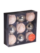 Ёлочные игрушки «Морозная росшивь», шары новогодние, d=5.5 см, набор 9 шт., штрихи, МИКС 9510351