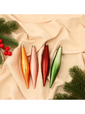 Ёлочные игрушка набор 4 шт. «Яркие сосульки» МИКС