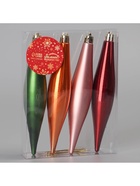 Ёлочные игрушка набор 4 шт. «Яркие сосульки» МИКС 9510365