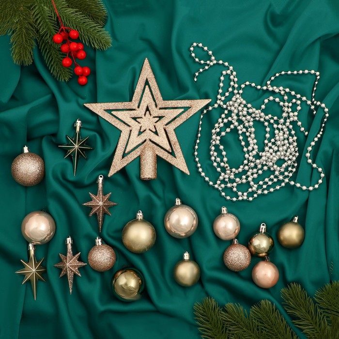 Ёлочные игрушки «Андромеда», новогодние, набор 45 шт., нежность, МИКС - Фото 1