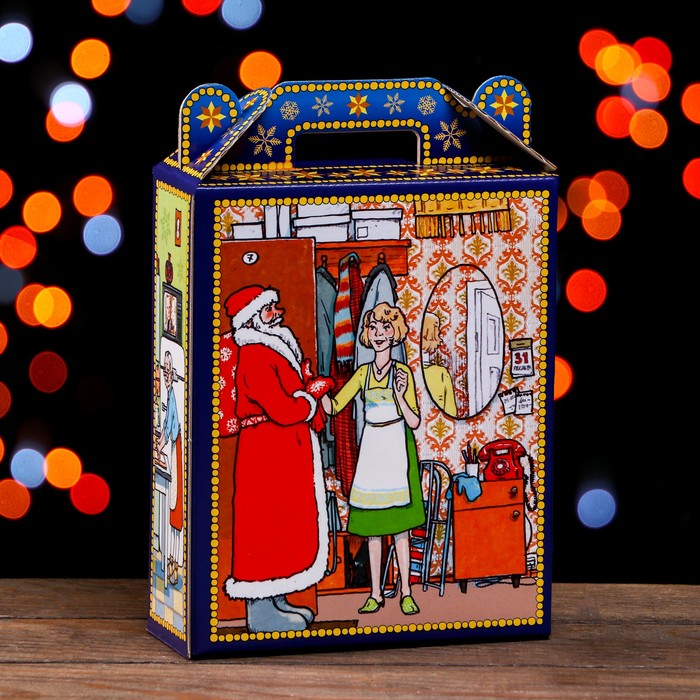 Подарочная коробка "Ретро Новый Год" 16,8 х 7 х 25 см - Фото 1