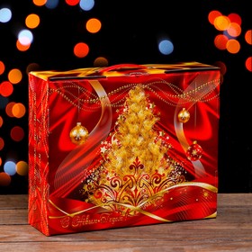 Подарочная коробка "Праздничный Шелк"в красном 29 х 9 х 25 см