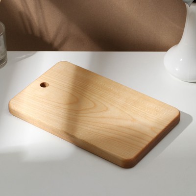 Доска разделочная деревянная c отверстием Adelica, 24×15×1.8 см, покрыта маслом, цельная берёза