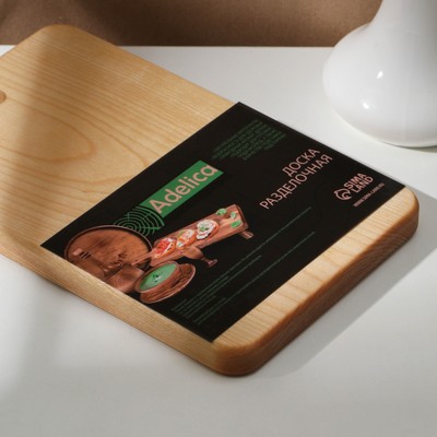 Доска разделочная деревянная c отверстием Adelica, 24×15×1.8 см, покрыта маслом, цельная берёза