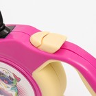 Рулетка "Пижон" с прорезиненной ручкой, 3 м, до 15 кг, трос, розово-жёлтая - Фото 4