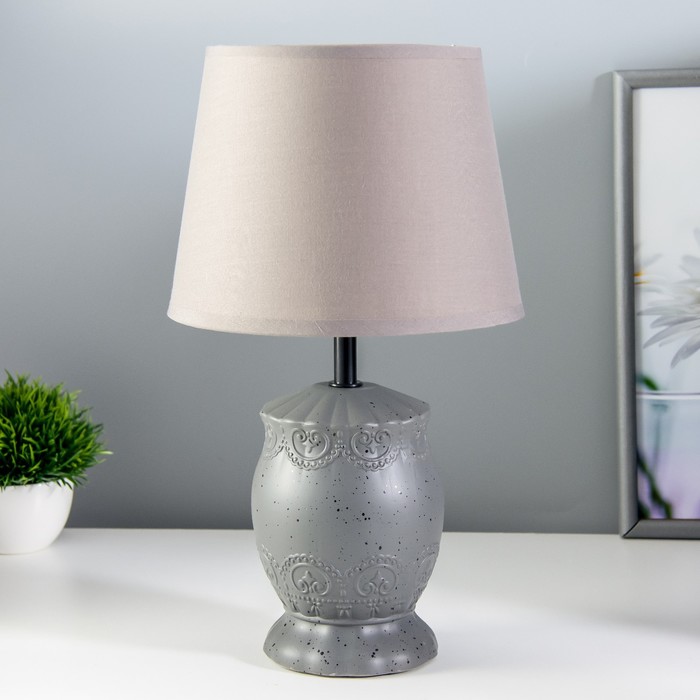 Настольная лампа "Аурика" Е14 40Вт серый 20х20х31см RISALUX - Фото 1