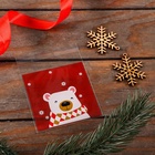 Пакет подарочный новогодний БОПП с липкой лентой, «Мишка», 10×10+3 см - Фото 3