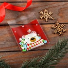 Пакет подарочный новогодний БОПП с липкой лентой, «Мишка», 10×10+3 см - Фото 4