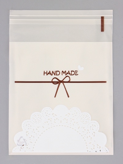 Пакет БОПП с липкой лентой, «Ручная работа», 10×11+3 см