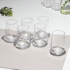 Набор высоких стаканов, стеклянный, d=6 см, h=12 см, 400 мл, 6 шт