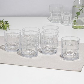 Набор низких стаканов «Квадро», стеклянный, d=8.5 см, h=9.5 см, 320 мл, 6 шт