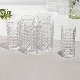 Набор стаканов, стеклянный, d=7 см, h=13.5 см, 300 мл, 6 шт