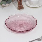 Блюдо из цветного стекла, d=22 см, h=4 см, цвет розовый - фото 320036238