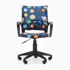 Кресло детское «Бюрократ» BUROKIDS 1 SPACEMAN, с подлокотниками, на колёсиках, обивка ткань, цвет чёрный/синий - Фото 2