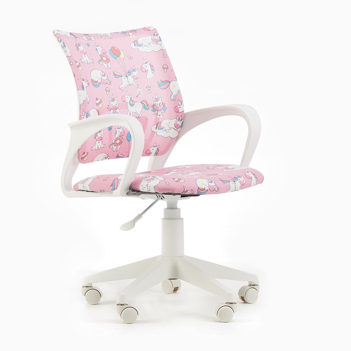 Кресло детское Бюрократ BUROKIDS 1 W-UNICORN розовый, белый пластик - Фото 1