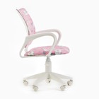 Кресло детское «Бюрократ» BUROKIDS 1 W - UNICORN, с подлокотниками, на колёсиках, обивка ткань, цвет розовый/белый - Фото 2