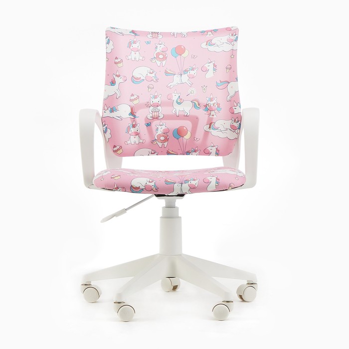 Кресло детское Бюрократ BUROKIDS 1 W-UNICORN розовый, белый пластик - фото 1896061582