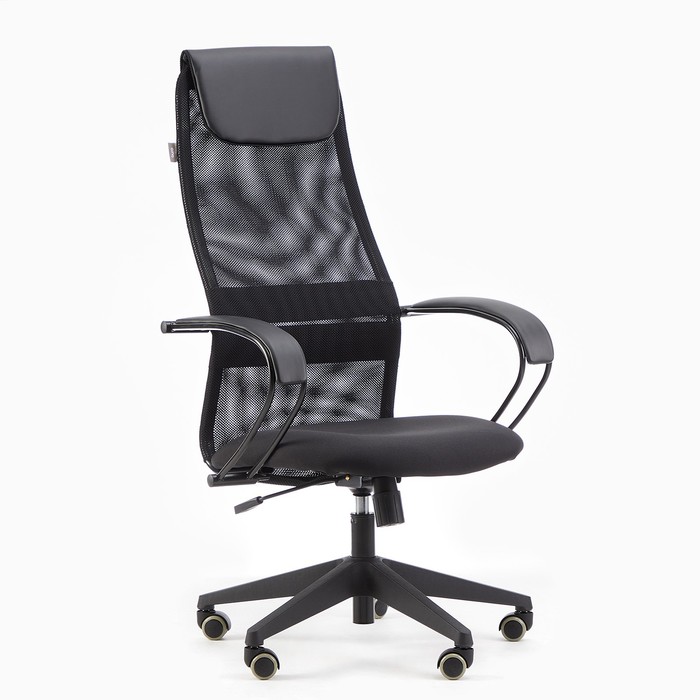 Кресло руководителя Бюрократ CH-607 черный, сетка/ткань, пластик