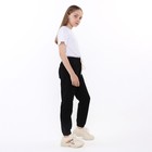 Брюки спортивные для девочек, цвет чёрный, рост 158 см - Фото 3
