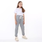 Брюки спортивные для девочек, цвет серый, рост 140 см - фото 22554350