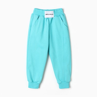Брюки спортивные для девочек, бирюзовые, рост 98-104 см
