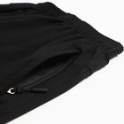 Брюки спортивные для мальчиков, цвет чёрный, рост 164 см - фото 22554471