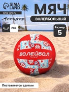 Волейбольный мяч ONLYTOP, машинная сшивка, 18 панелей, размер 5, PVC - Фото 1