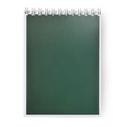 Блокнот А6 40 листов в клетку на гребне "Зелёный", обложка мелованный картон, ВД-лак, блок 65 г/м2 - фото 10914044
