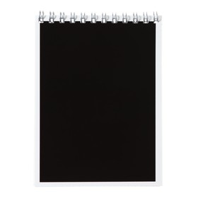 Блокнот А6 40 листов в клетку на гребне "Чёрный", обложка мелованный картон, ВД-лак, блок 65 г/м2