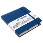 Скетчбук Sketchmarker, 120 х 120 мм, 80 листов, твёрдая обложка из искусственной кожи, синий, блок 140 г/м2 - Фото 3