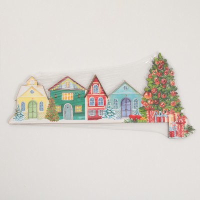 Новогодний декор на раму двери «Домики», 25.5×11.8 см