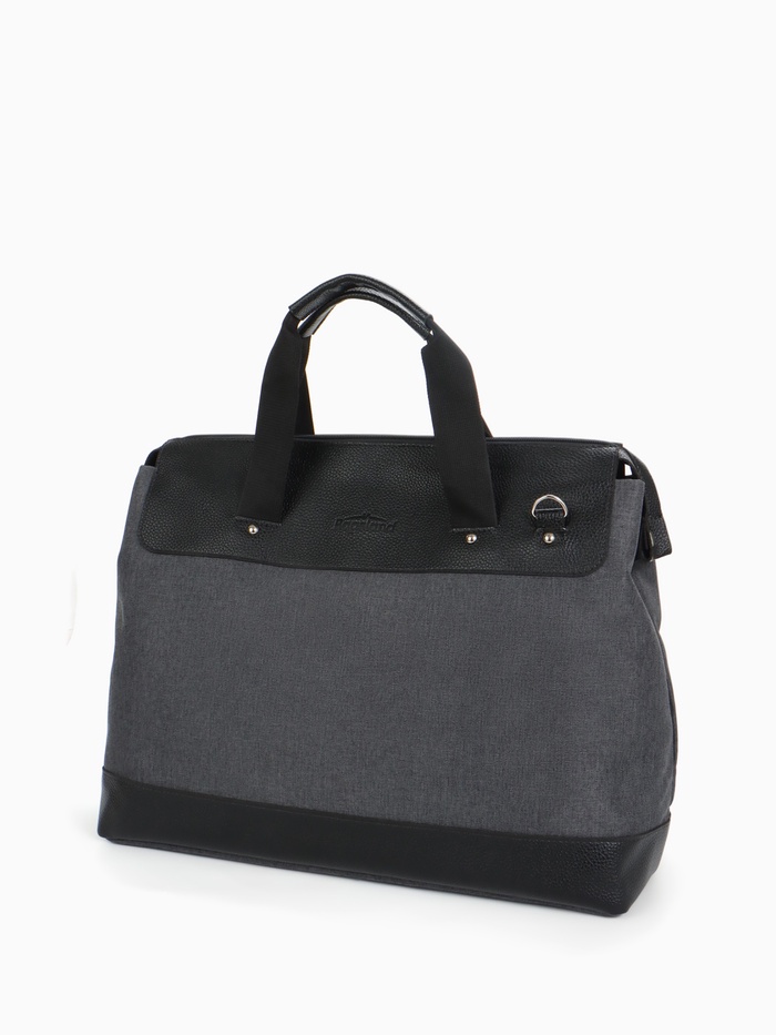 Сумка дорожная на молнии Bagsland, наружный карман, длинный ремень, тёмно-серая - Фото 1