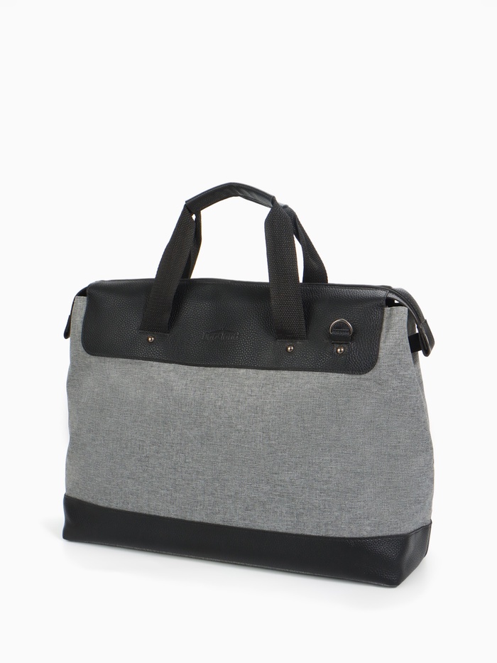 Сумка дорожная на молнии Bagsland, наружный карман, длинный ремень серая - Фото 1