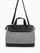 Сумка дорожная на молнии Bagsland, наружный карман, длинный ремень серая - Фото 11