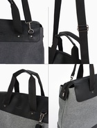 Сумка дорожная на молнии Bagsland, наружный карман, длинный ремень серая - Фото 2