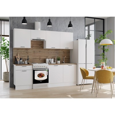 Кухонный гарнитур «Паола», 2400 мм, цвет белый/белый