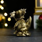 Фигура "Дракон с елкой" старое золото, 6х4х4см - фото 22580900