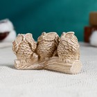 Фигура "Три совы на жердочке" коричневая, 10х6х5см - Фото 2