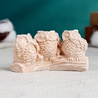 Фигурка гипс «Три совы на жердочке», коричневая, 10×6×5 см - Фото 5