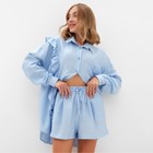 Костюм женский (блузка, шорты) MINAKU: Casual Collection цвет голубой , р-р 46 - Фото 1