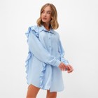 Костюм женский (блузка, шорты) MINAKU: Casual Collection цвет голубой , р-р 46 - Фото 4