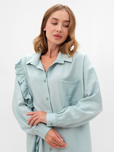 Костюм женский (блузка, шорты) MINAKU: Casual Collection, зелёный, размер 42