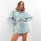 Костюм женский (блузка, шорты) MINAKU: Casual Collection цвет зеленый , р-р 48 9775598 - фото 12077367