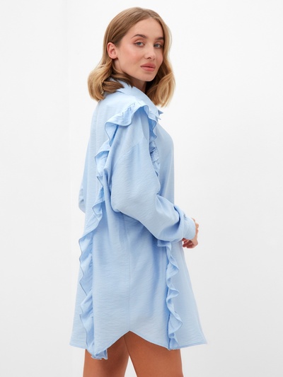 Костюм женский (блузка, шорты) MINAKU: Casual Collection, голубой, размер 42