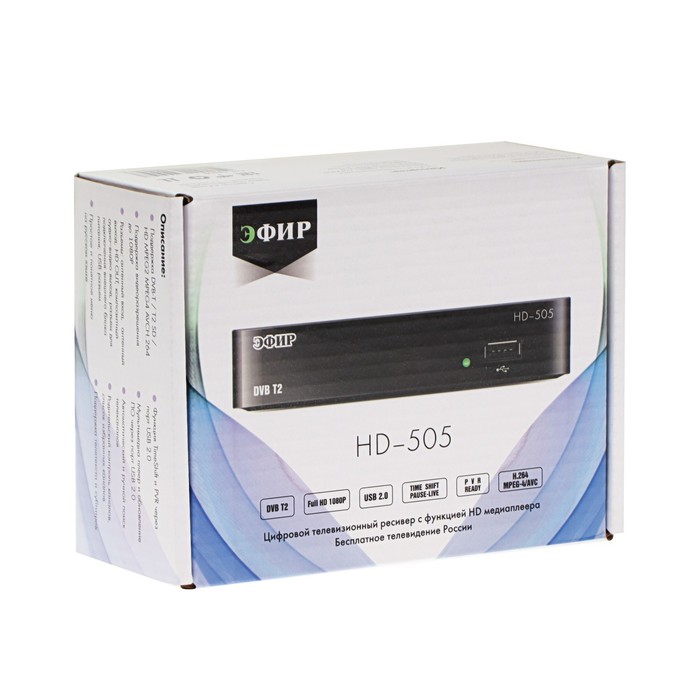 Приставка для цифрового ТВ Сигнал Эфир HD-505, FullHD, DVB-T2, HDMI, USB, чёрная