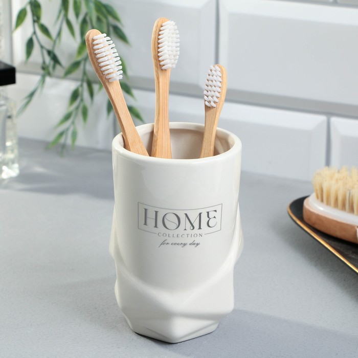 Стакан для зубных щеток "Home", 11 х 7,5 см - Фото 1