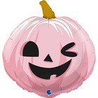Шар фольгированный 22" «Тыква на Хэллоуин», фигура, цвет розовый - фото 10753265